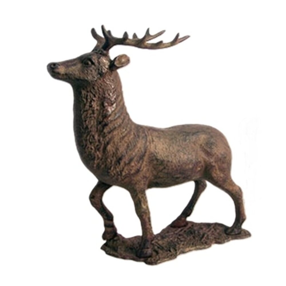 Cast Iron Huge Large Elk Statue / Figurine 12" tall by 10" long 04632